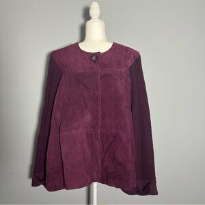 Plum Leather Sweater Plus Size Jacket size 3x